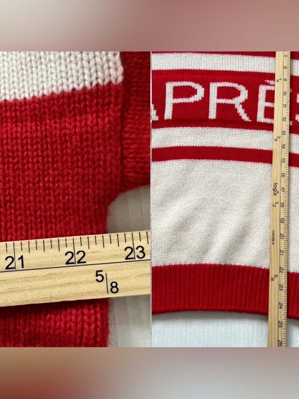 NAADAM Red and Cream 'APRÈS' Crewneck Sweater - Picture 16 of 16